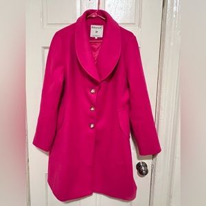 Allegra K Women’s Hot Pink Wool Coat in a size Large.